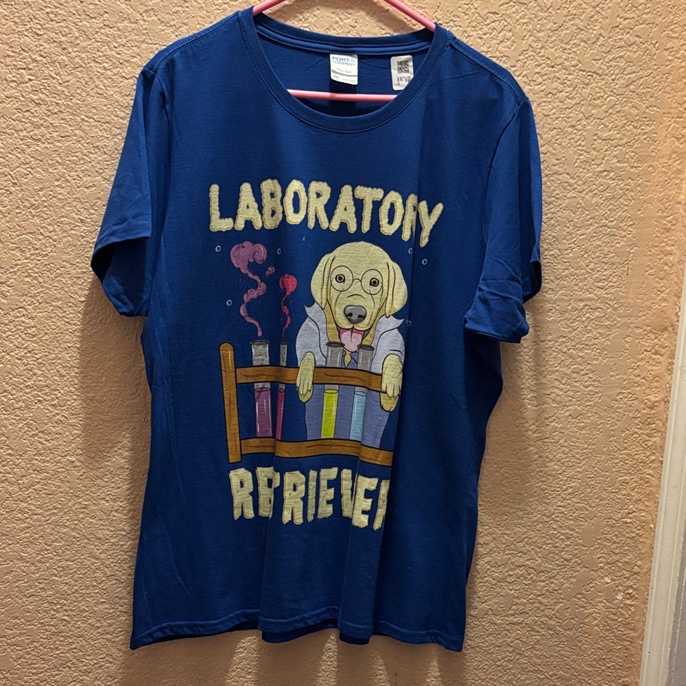 Port and Company Navy 'Laboratory Retriever' Graphic Tee